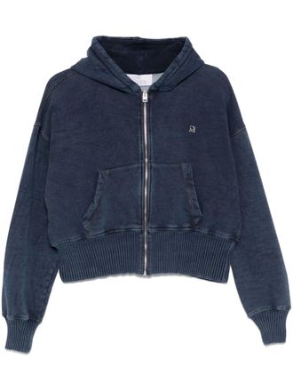 Giuseppe Di Morabito washed-effect cotton hoodie - Blue