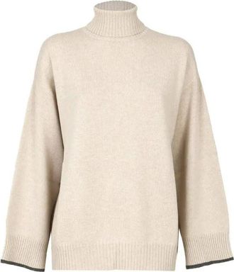 Brunello Cucinelli Beige Cashmere Womens Turtleneck