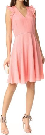 Rebecca Taylor A-Line Silk Sleeveless Ruffled Dress In Peach