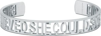 Mantra SHE BELIEVED SHE COULD, SO SHE DID - Statement Cuff in Silver at Nordstrom