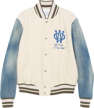 Off-white Bomber con maniche denim - 1746|FROZEN DEW