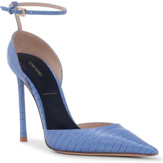Tom Ford Vertigo Ankle Strap dOrsay Pump in Ubd Stone Blue at Nordstrom, Size 9.5Us