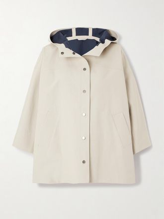 Brunello Cucinelli Trench In Cotone Con Cappuccio - Neutri