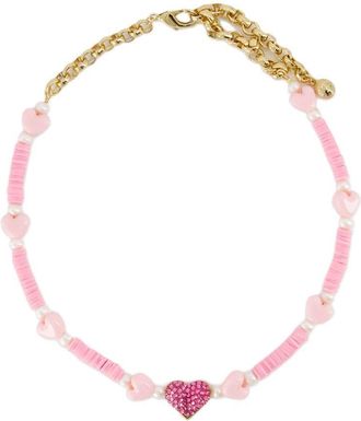 Shourouk Pink Heart Earrings Shourouk Strass Pink