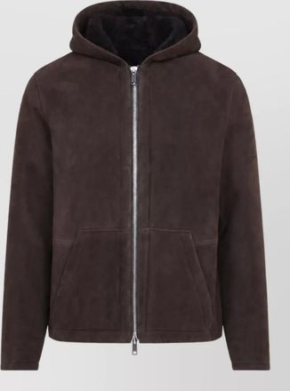 Yves Salomon lamb leather hooded jacket