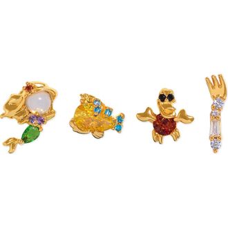 Girls Crew Disney Little Mermaid Stud Earrings Set in Gold at Nordstrom