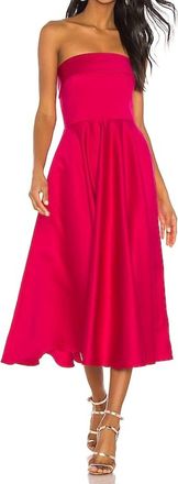 Jay Godfrey Pettigrew Strapless Midi Dress In Pink