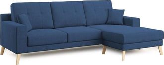 Divani.Store Divani.store - Danish Sof&aacute; Rinconero Moderno Reversible De Tela Suave E Impermeable 237 Cm Azul