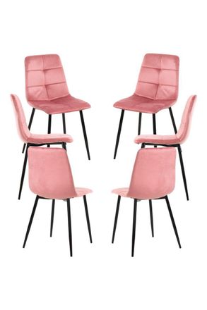 Regalos Miguel Packs Sillas Comedor - Pack 6 Sillas Daris Terciopelo - Rosa