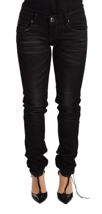 Acht Washed Cotton Slim Fit blue Low Waist Trouser Womens Jeans