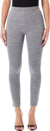 Balmain Grey Cotton Jersey Leggings