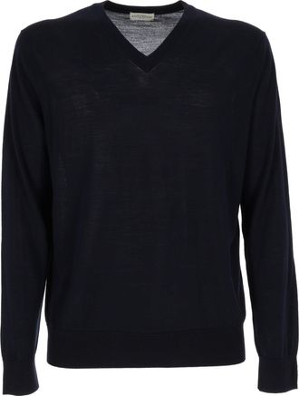 Ballantyne V Neck Ribbed Sweater
