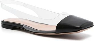 Gianvito Rossi Womens Black Plexiglass Slides Shoe