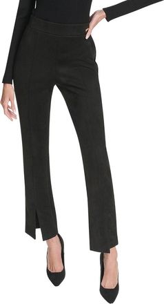 Halston Heritage Suede Split Front Pull On Pant