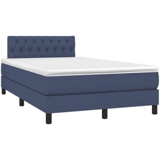 vidaXL Cama Box Spring Con Colch&oacute;n Tela Azul 120x190 Cm Vidaxl