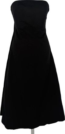 Staud Staud Kennedy Pleated Back Midi Dress in Black Cotton