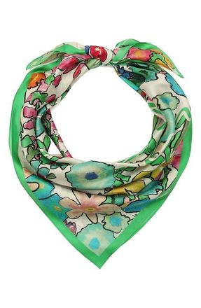Kurt Geiger Floral Silk Scarf in Rainbow Floral at Nordstrom
