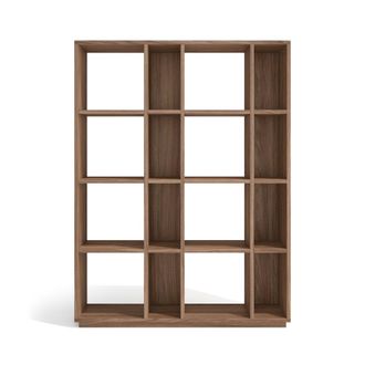 HERDASA Estanter&iacute;a modulable 16 huecos en melamina acabado nogal 145x105 cm
