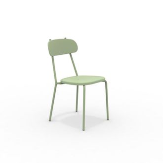 MondoViro Conjunto de 4 sillas de jard&iacute;n de metal verde 45x53 cm 84h