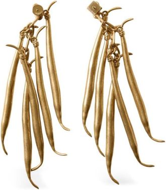 Jacquemus Golden Bean Charm Dangler Earrings