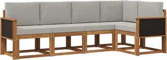 vidaXL Conjunto De Sof&aacute;s De Exterior 5 Uds. Natural Y Gris Claro Vidaxl
