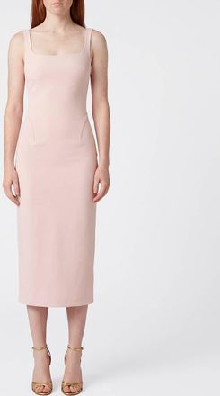 Alaia Off-the-Shoulder Slim Fit Sheath Midi Dress with Square Neckline