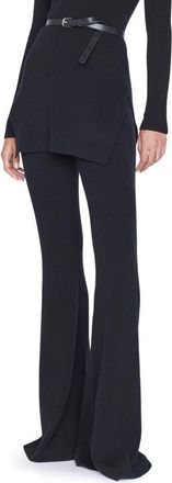Frame Denim Rib Cashmere Blend Flare Pants in Noir at Nordstrom Rack, Size X-Small