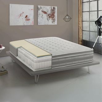 Talamo Italia Talamo Italia - Colch&oacute;n Doble Sharon, Ortopedia En Memory Foam Y Micromuelles Embolsados, 100% Made In Italy, Anti&aacute;caros E Hipoalerg&eacute;nico, 160x190h37 
