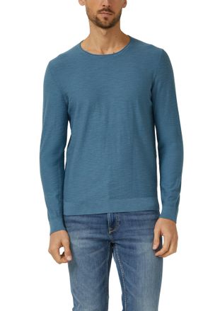 s.Oliver Strickpullover S.OLIVER, Herren, Gr. XXL, blau, Strick, Obermaterial: 100% Baumwolle, unifarben, regular fit normal, Rundhals, Rippstrickb&uuml;ndchen, Pul