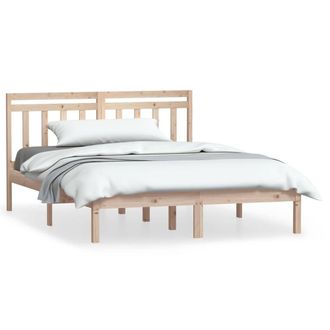 Berkfield Home Bed Frame 150x200 cm King Size Solid Wood in Light Brown