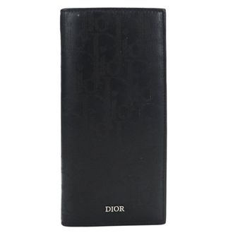 Dior Black Leather Long Wallet (Bi-Fold) (Pre-Owned)