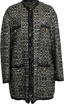 Giambattista Valli Metallic Midi Coat in Multicolor Tweed