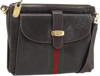 Gucci Pre-owned Shoulder Bag - Dames - Vintage Schoudertas - Bruin - ONE Size - Leer - Vintage