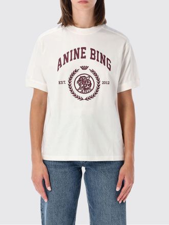 Anine Bing T-shirt in cotone con logo stampato e girocollo