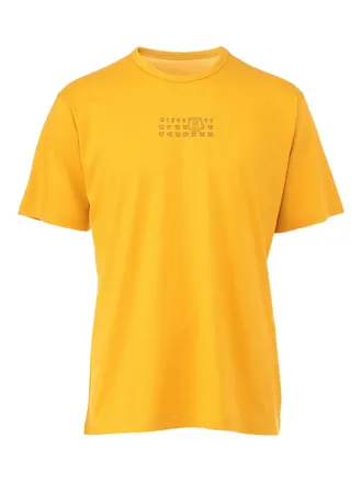Maison Margiela logo-number-printed T-shirt - men - Cotton - S - Yellow