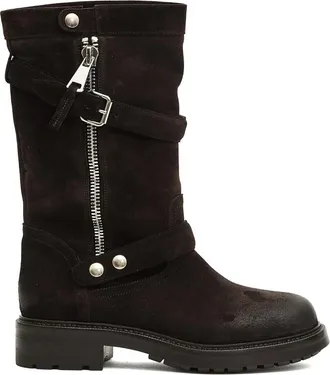 Strategia Stivale Biker in Camoscio - Dames - Hoge Laarzen - Bruin - 38 1/2 EU - Su&egrave;de - Schoenen