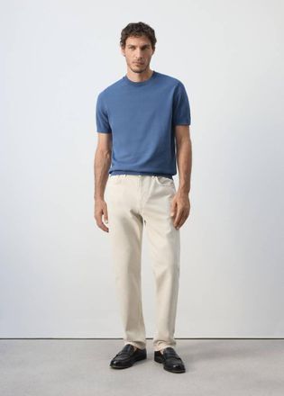 Mango Maglietta 100% cotone maglia sottile indaco - Uomo - XXL - MANGO MAN