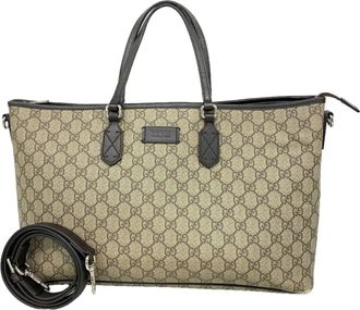 Gucci Beige Brown Pvc Tote Bag (Pre-Owned)