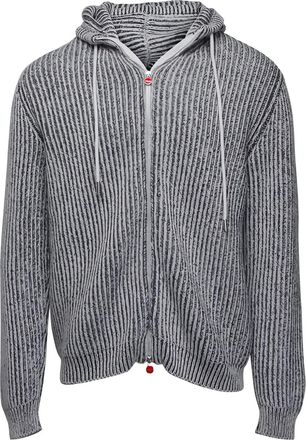 Kiton Felpa con zip e cappuccio - Nero