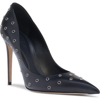 Alexander McQueen Grommet Pointed Toe Pump in Black at Nordstrom, Size 7.5Us