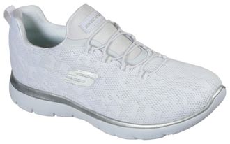 Skechers Slip-On Sneaker SKECHERS Summits, Damen, Gr. 36, weiss (wei&szlig;), Textil, Schuhe Slip-On Sneaker, Slipper, Freizeitschuh, Komfortschuh mit Memory Foam