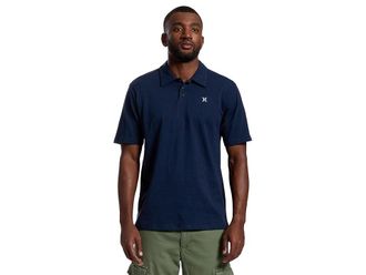 Hurley Icon Slub Polo Short Sleeve Mens Clothing Obsidian : SM, Cotton/Polyester