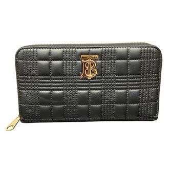 Burberry Black Leather Long Wallet (Bi-Fold) (Pre-Owned)