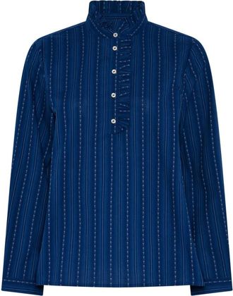 Julie Fagerholt - Heartmade Blouses - Dames - Blouses - Blauw - M - Overhemden