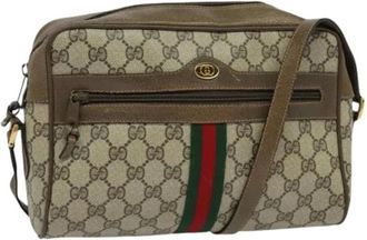 Gucci Pre-owned Cross Body Bags, female, Beige, Size: ONE SIZE Pre-owned Vintage GG Canvas Shoulder Bag