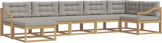 vidaXL Conjunto De Sof&aacute;s De Exterior 7 Uds. Blanco Y Gris Claro Vidaxl