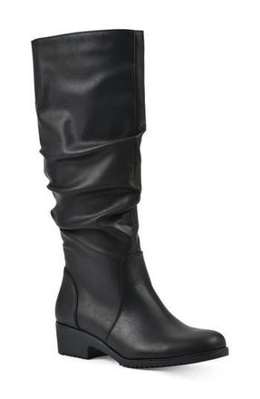 White Mountain Duration Slouch Boot in Black Burnished Smooth at Nordstrom Rack, Size 8