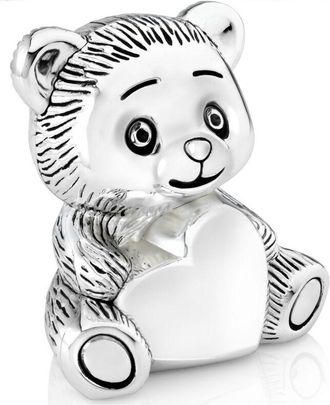 Zilverstad Una Alcanc&iacute;a Plateada Para Un Ni&ntilde;o, Un Regalo Elegante: Un Osito De Peluche Con Un Coraz&oacute;n Tama&ntilde;o: 79x98x109 Mm Sku: Zv6757261