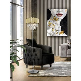 Schuller L&aacute;mpara De Pie De Sal&oacute;n Tiara 3l Cromo-oro