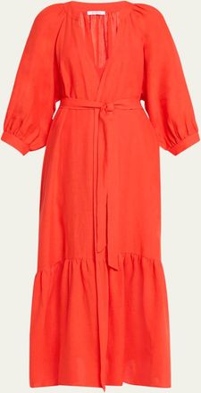 Eres Joie Maxi Linen Wrap Dress